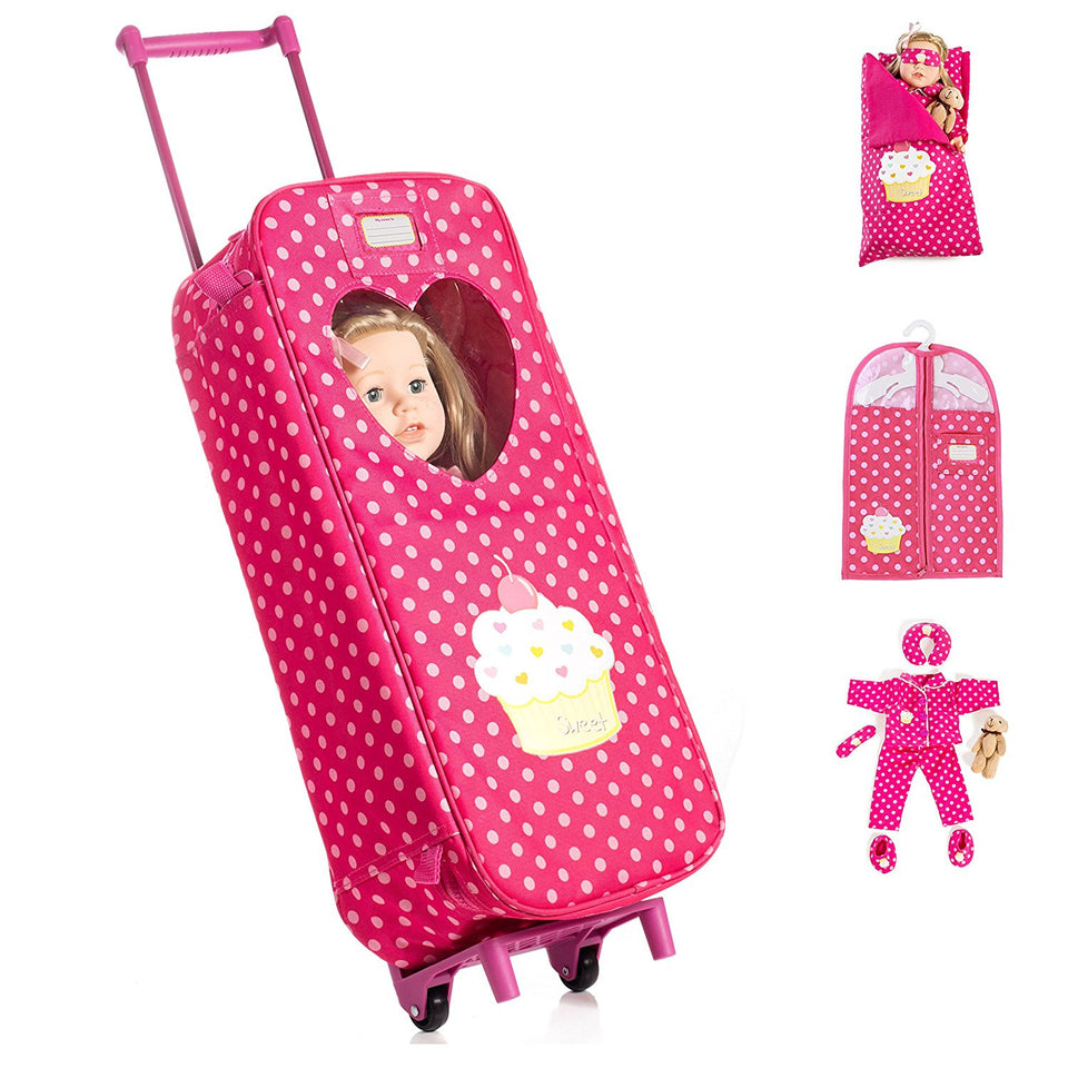 8 Piece Doll Traveling Trolley Set Fits 18 American Girl Doll Includ Toys 2 Discover