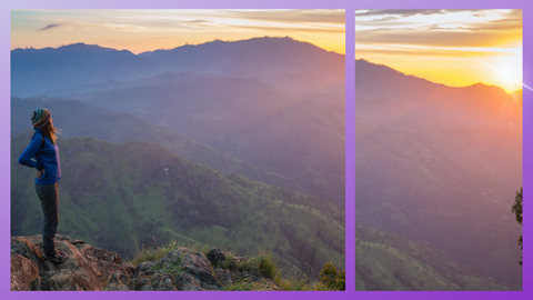 Vision Statements photo of woman looking at mountain sunrise 