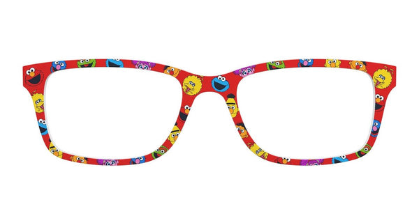 Cartoon characters with glasses: The Sesame All Over