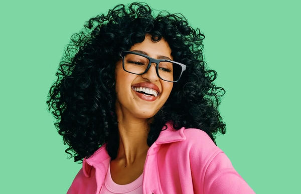 Sexy glasses: curly-haired woman wearing The Drew