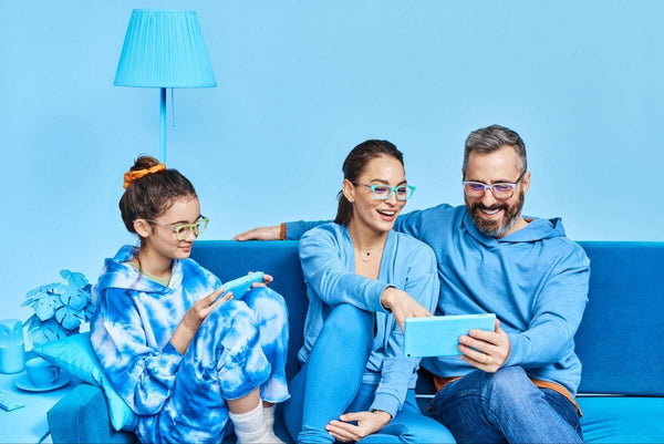 Family using their gadgets