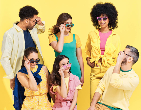 Sunglasses styles: group of people wearing sunglasses