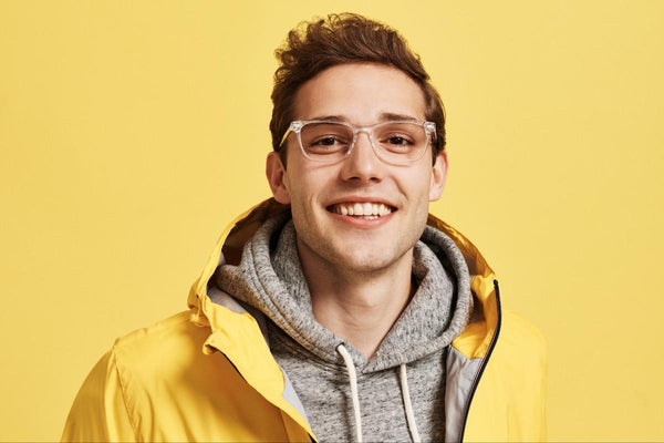 Man wearing a pair of eyeglasses