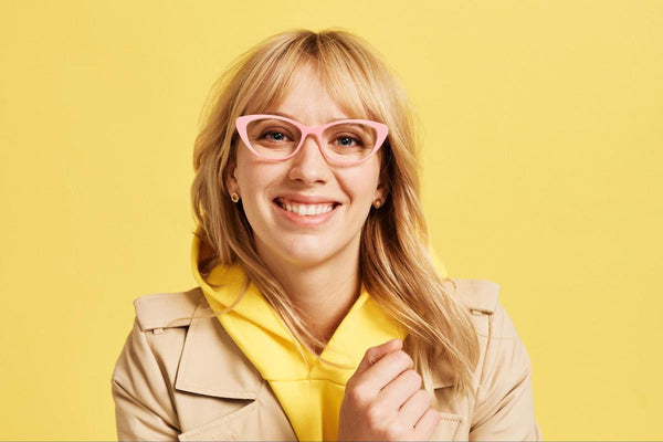 Unique glasses: woman wearing The Ella eyeglasses