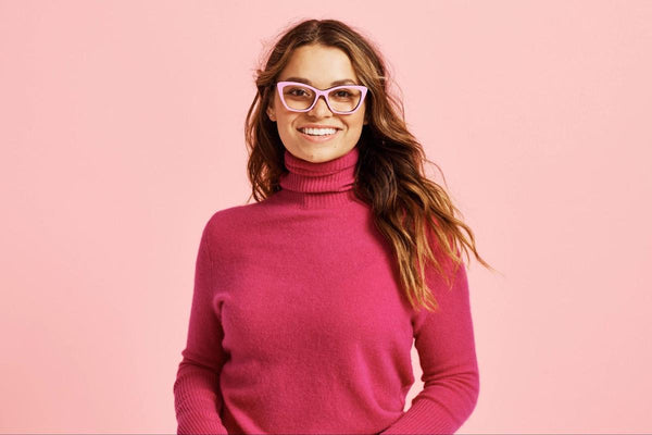 Unique glasses: woman wearing The Wanda eyeglasses