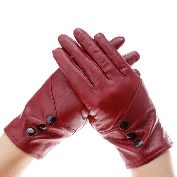 brown faux leather gloves