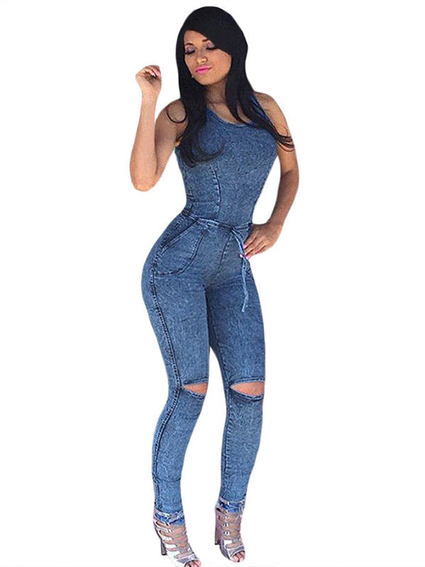 sexy jeans jumpsuit