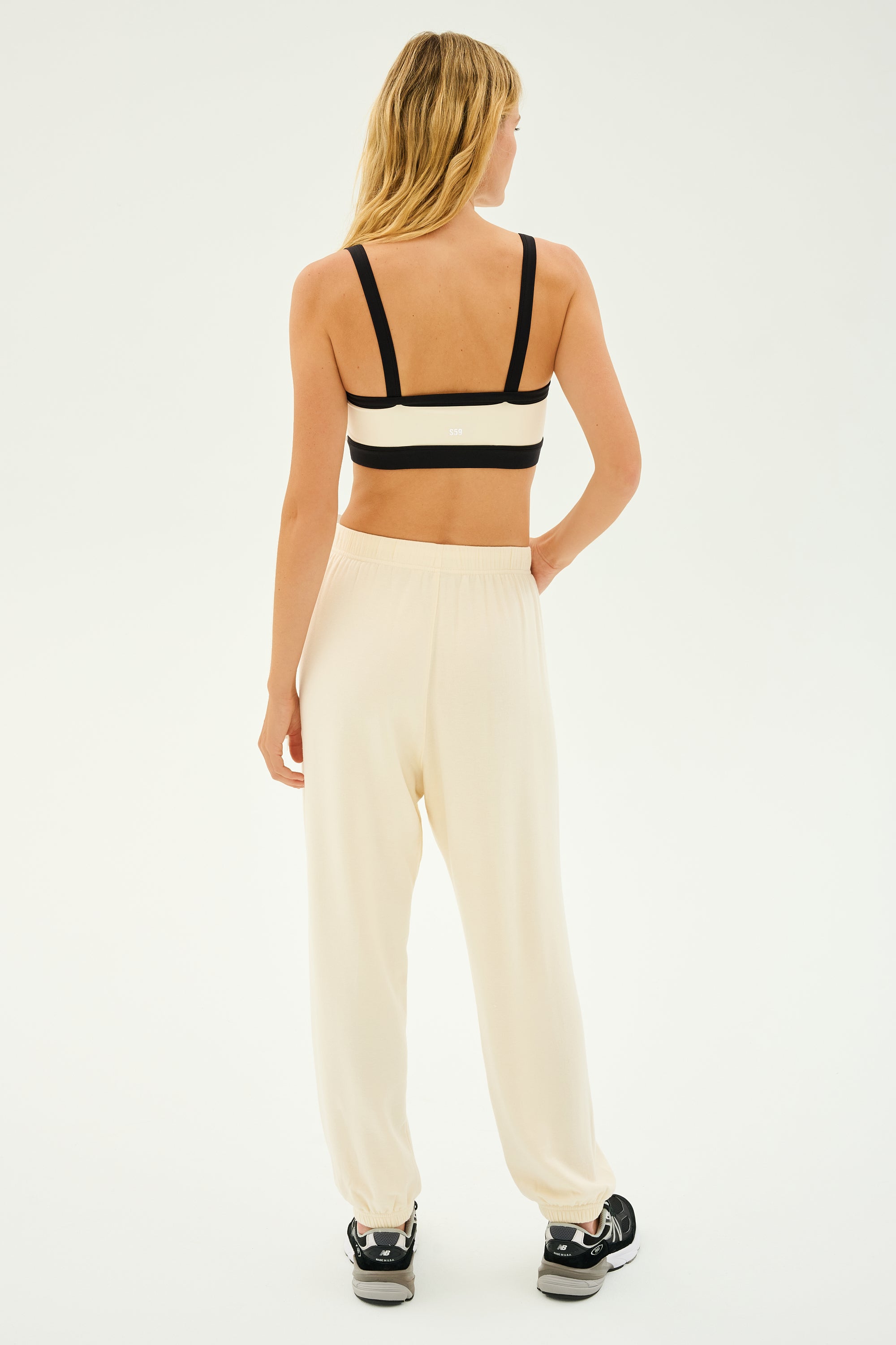 Splits59 Andie Oversized Fleece Sweatpant In Creme In Neutral
