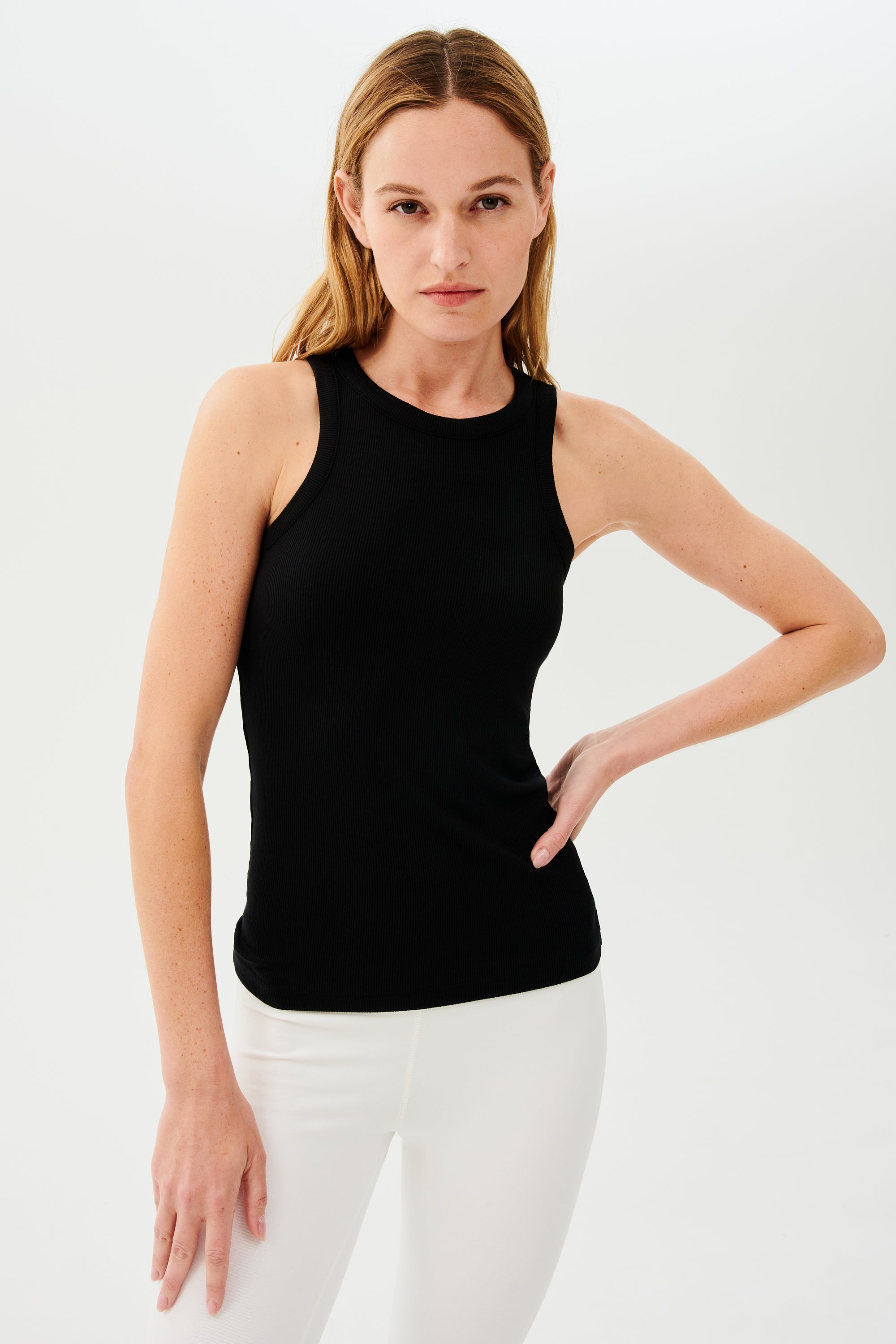 Kiki Rib Tank Full Length - White | SPLITS59