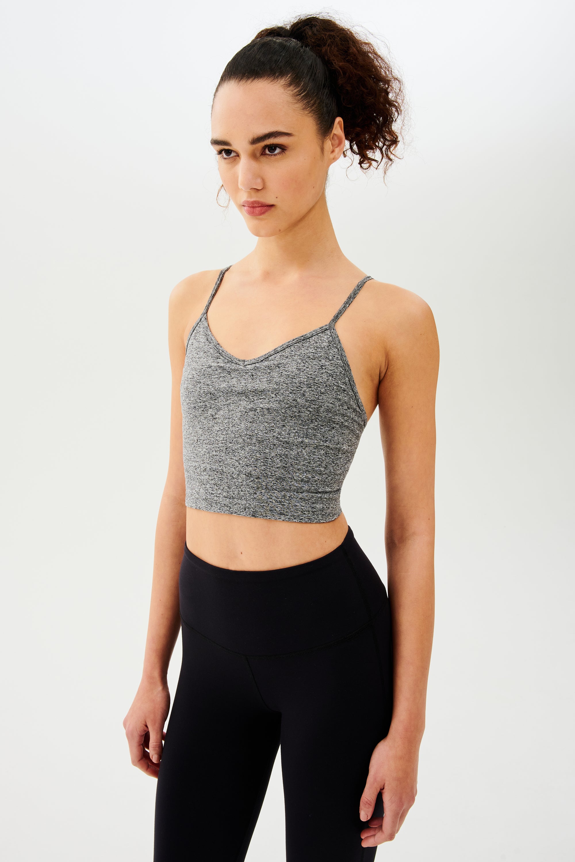 Forever 21 Women's Active Seamless Flare Leggings in Heather Grey
