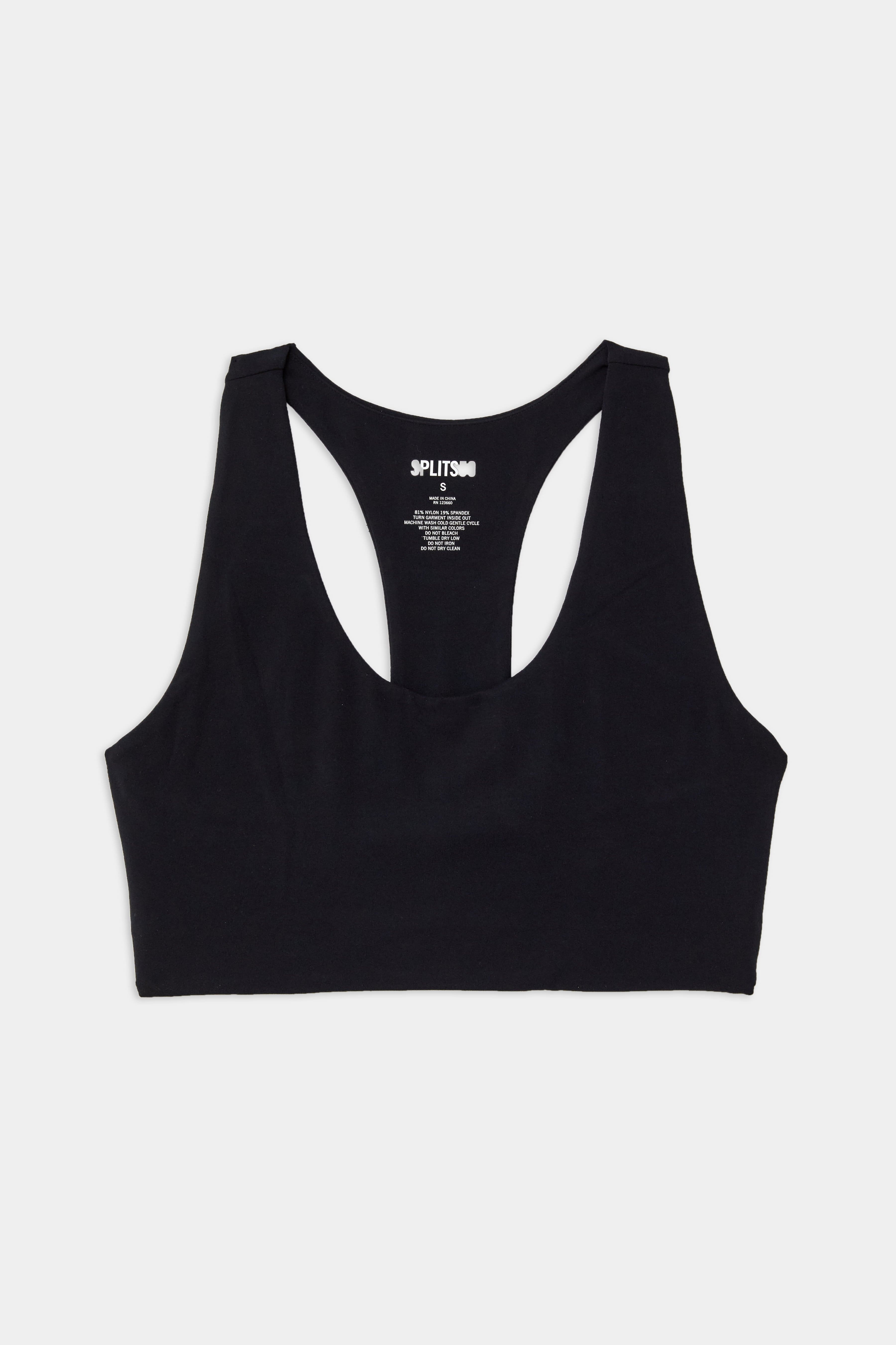 Black Racer Back Sports Bra