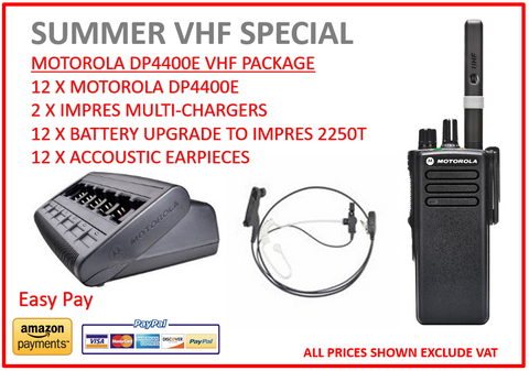 SUMMER VHF SPECIAL - 12 X Motorola DP4400e Digital Two Way Radio With Acoustic Earpiece - Radio-Shop UK