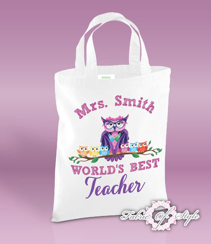 Personalised Teacher Thank You Pencil Rainbow Tote Bag - Teeholly