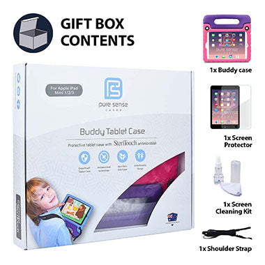 iPad Mini 3 2 1 cover, screen protector, screen cleaning liquid, shoulder strap gift box set