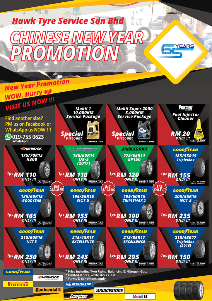 Chinese new year tyre engine oil promotion - Hawk Tyre Service Sdn Bhd