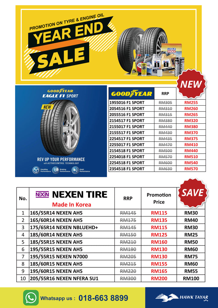 Hawk Tyre Year End sale - 2