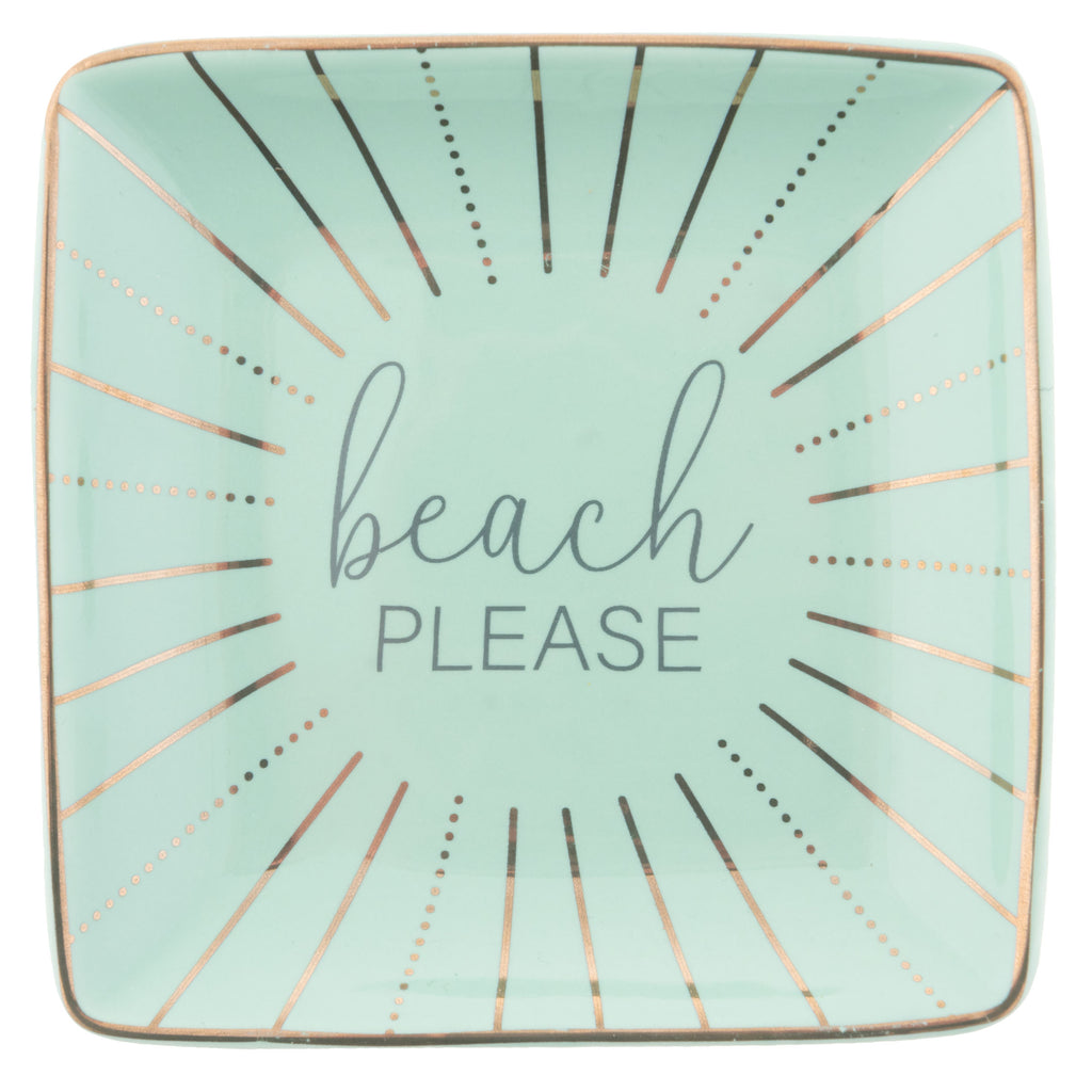 Trinket Tray Beach Please Square S20 Wit Gifts
