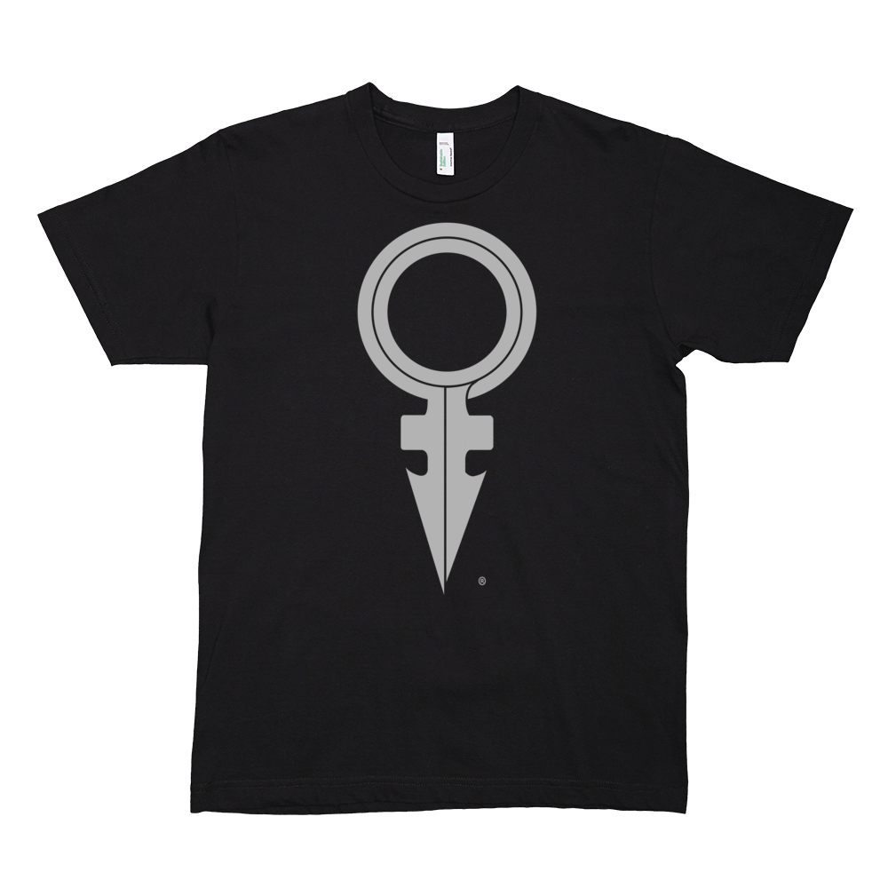 Download ANDROGYNOUS SYMBOL SILVER ON BLACK PRINTED FINE JERSEY ...