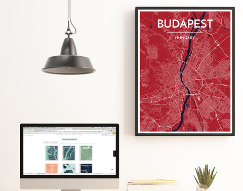 Budapest City Map Print