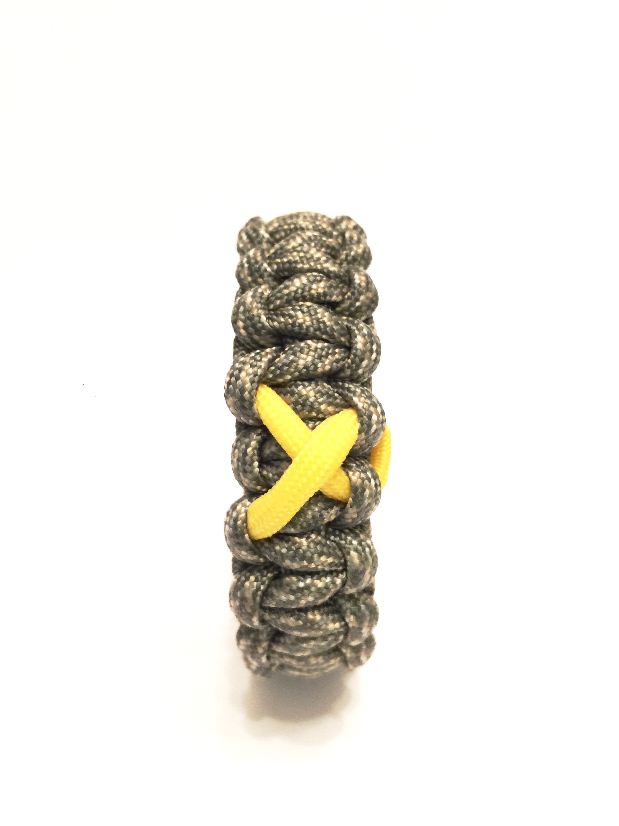 Support Our Troops Yellow Ribbon Black Paracord Survival Jewelry