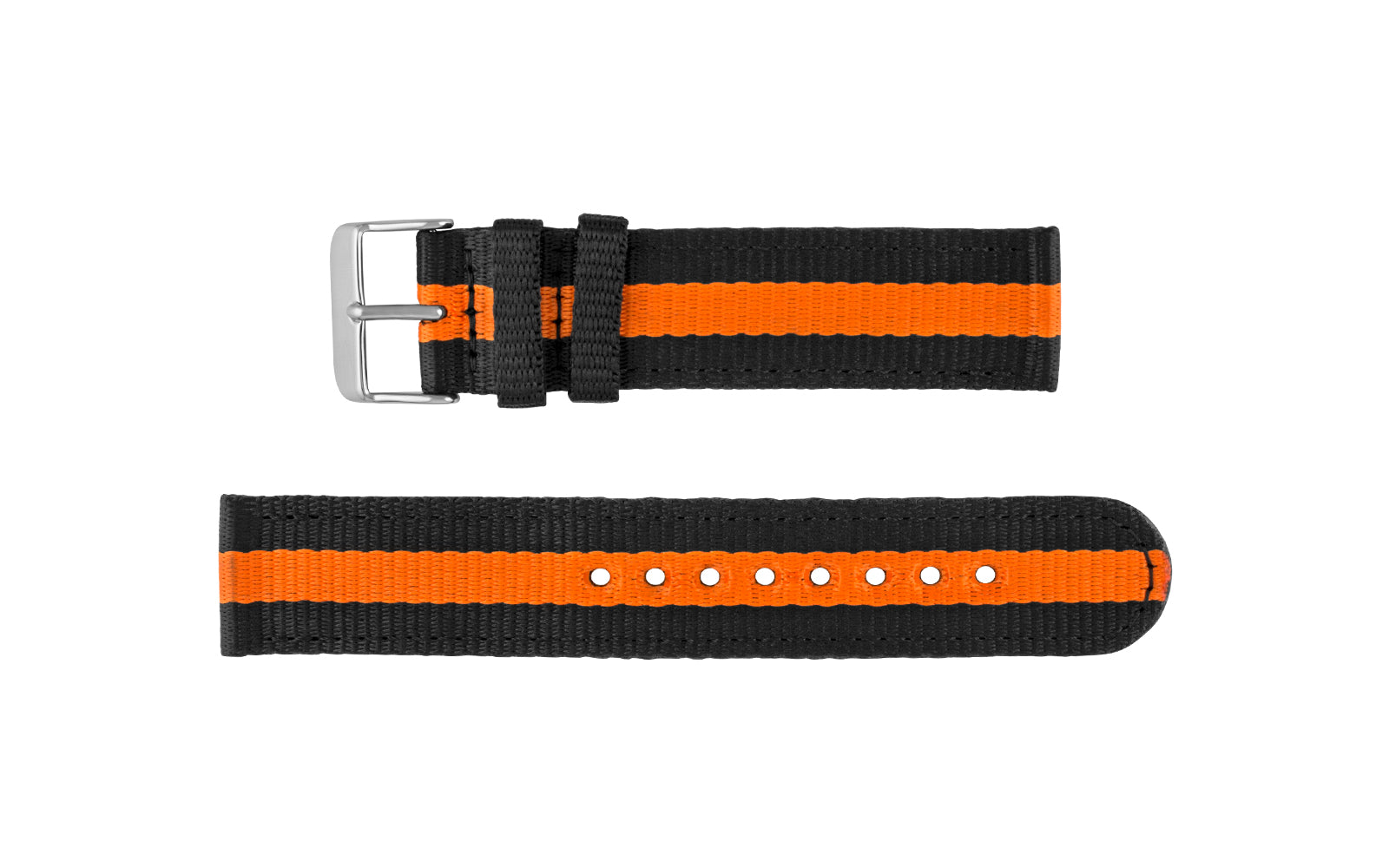 Orange Two Piece Nylon Watch Strap MS4400