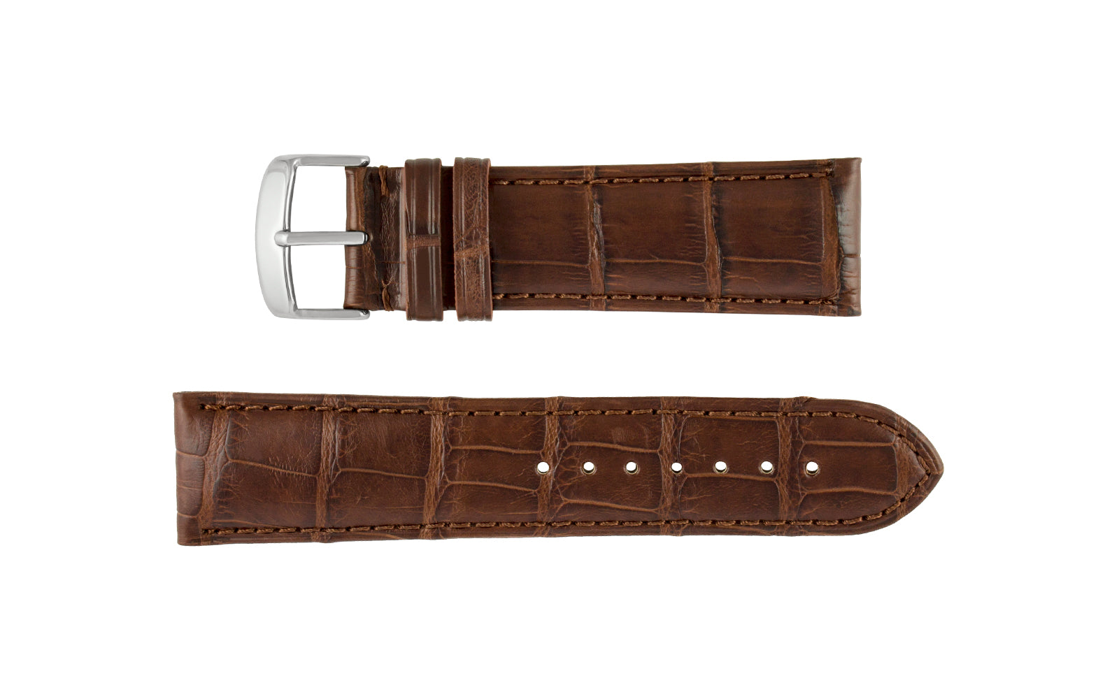 Hadley Roma Men S Matte Brown Genuine Alligator Watch Strap Ms824