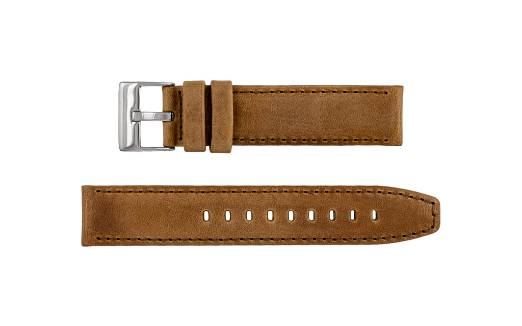 AWB Men's Tan Crazy Horse Saddle Leather & Horween Lining Watch Strap