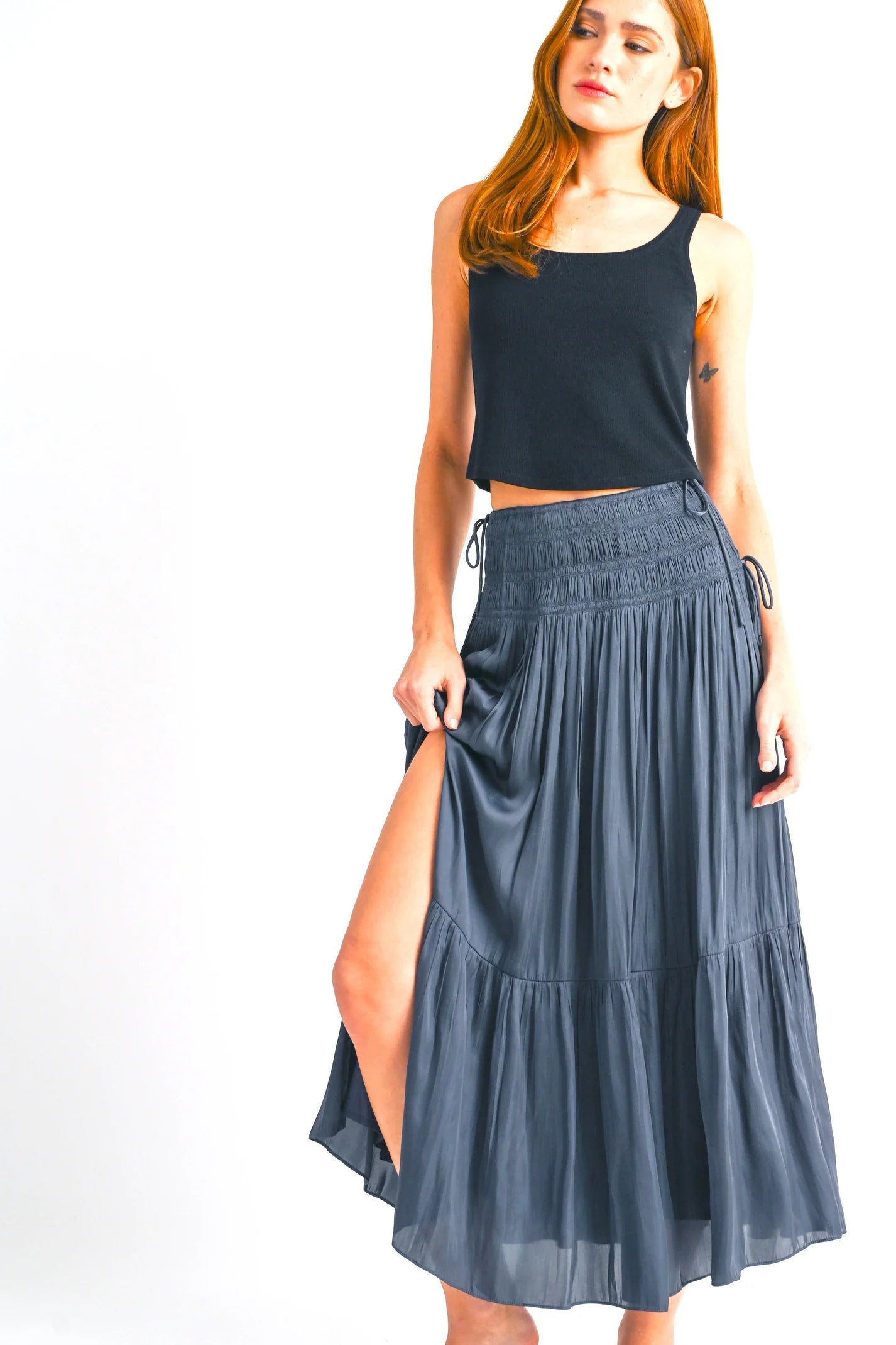 Reset Melory Smocked Waist Maxi Skirt