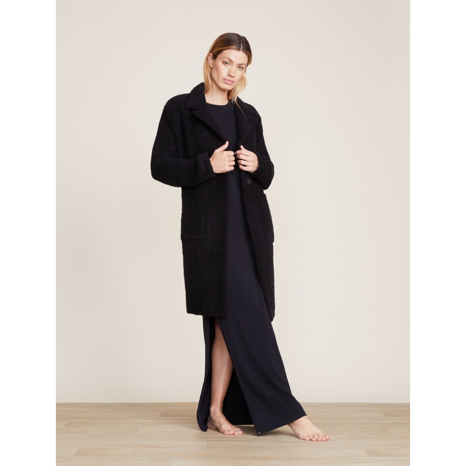 Cozy Chic Side Tie Bath Robe, Almond