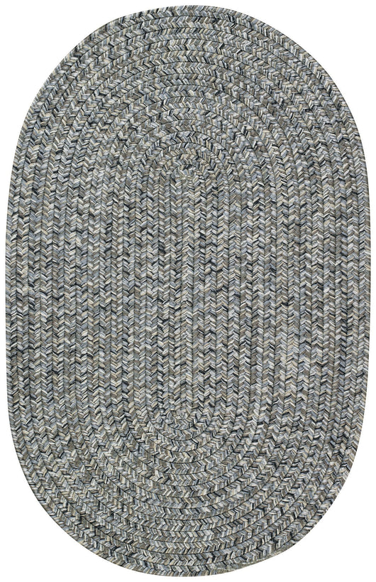 All-Weather Braided Rug, Concentric Pattern Oval