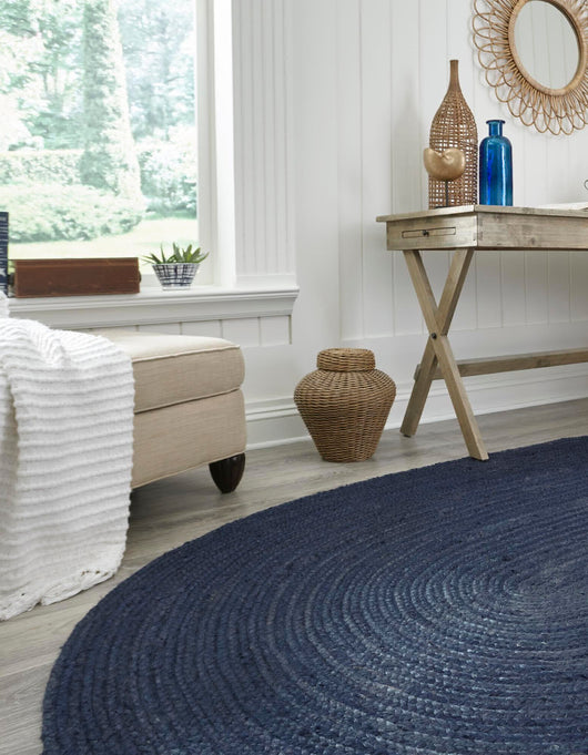 Unique Loom Braided Jute MGN-5-7-8 Navy Blue Area Rug – Incredible Rugs and  Decor