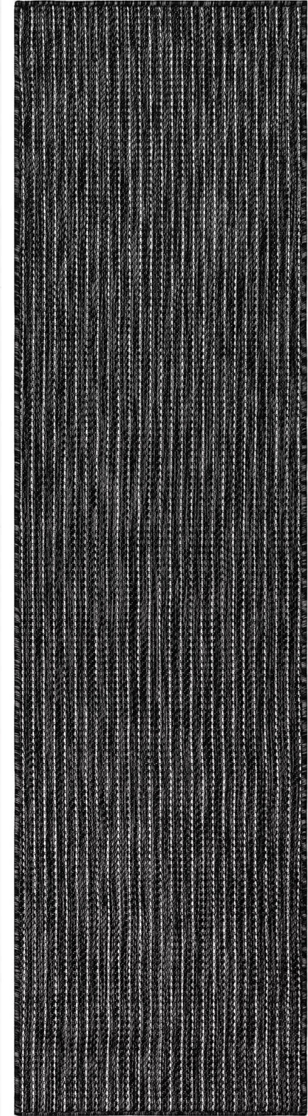 Trans Ocean Carmel 8422/48 Texture Stripe Black Area Rug by Liora 