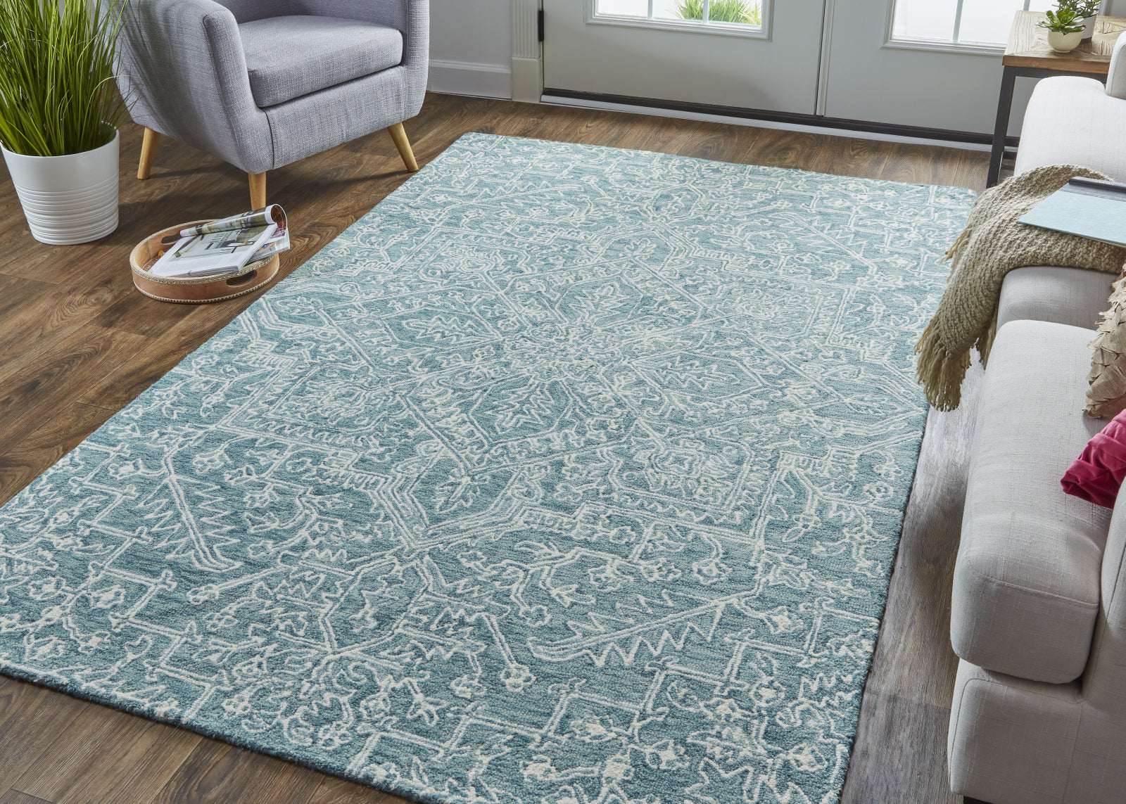 Feizy Belfort 8778F Teal Area Rug – Incredible Rugs and Decor