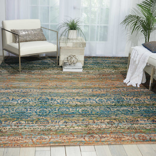 Nourison Rhapsody RH003 Beige Blue Area Rug – Incredible Rugs and