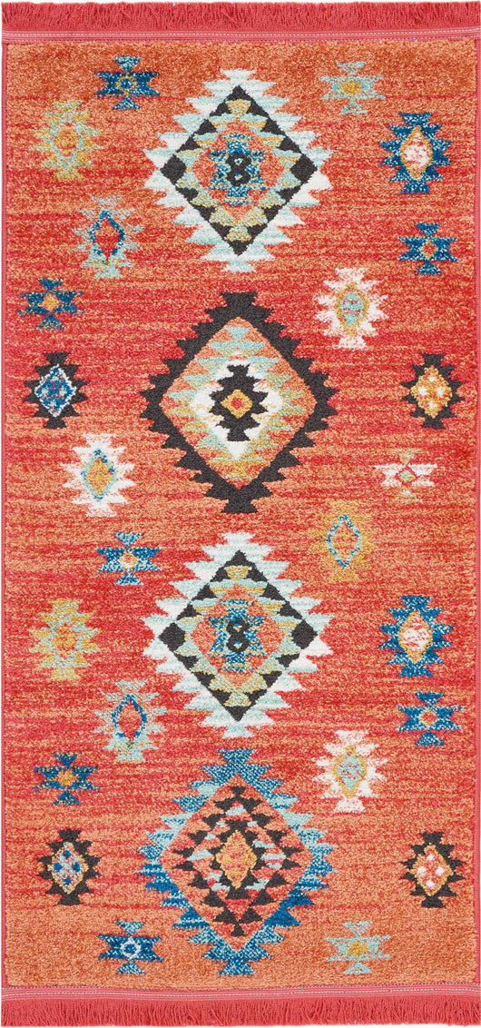 Pittsfield Southwestern Aqua/Red Area Rug Union Rustic Rug Size: Rectangle 3'11 x 6'2