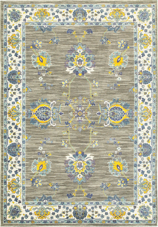 Oriental Weavers Joli 503d4 Grey/ Yellow Area Rug (9'10 x 12'10)