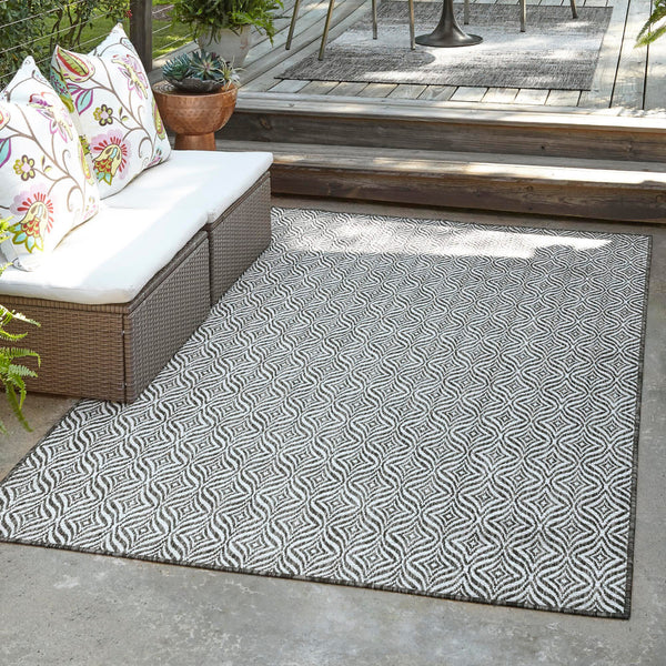 Unique Loom Outdoor Trellis T-KZOD15 Charcoal Area Rug – Incredible ...