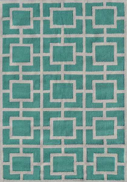 Rug Market America Pop Accents Larson Teal/White Area main image