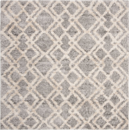 Safavieh 8' x 10' Berber Shag 200 BER215B Ivory / Grey Rug