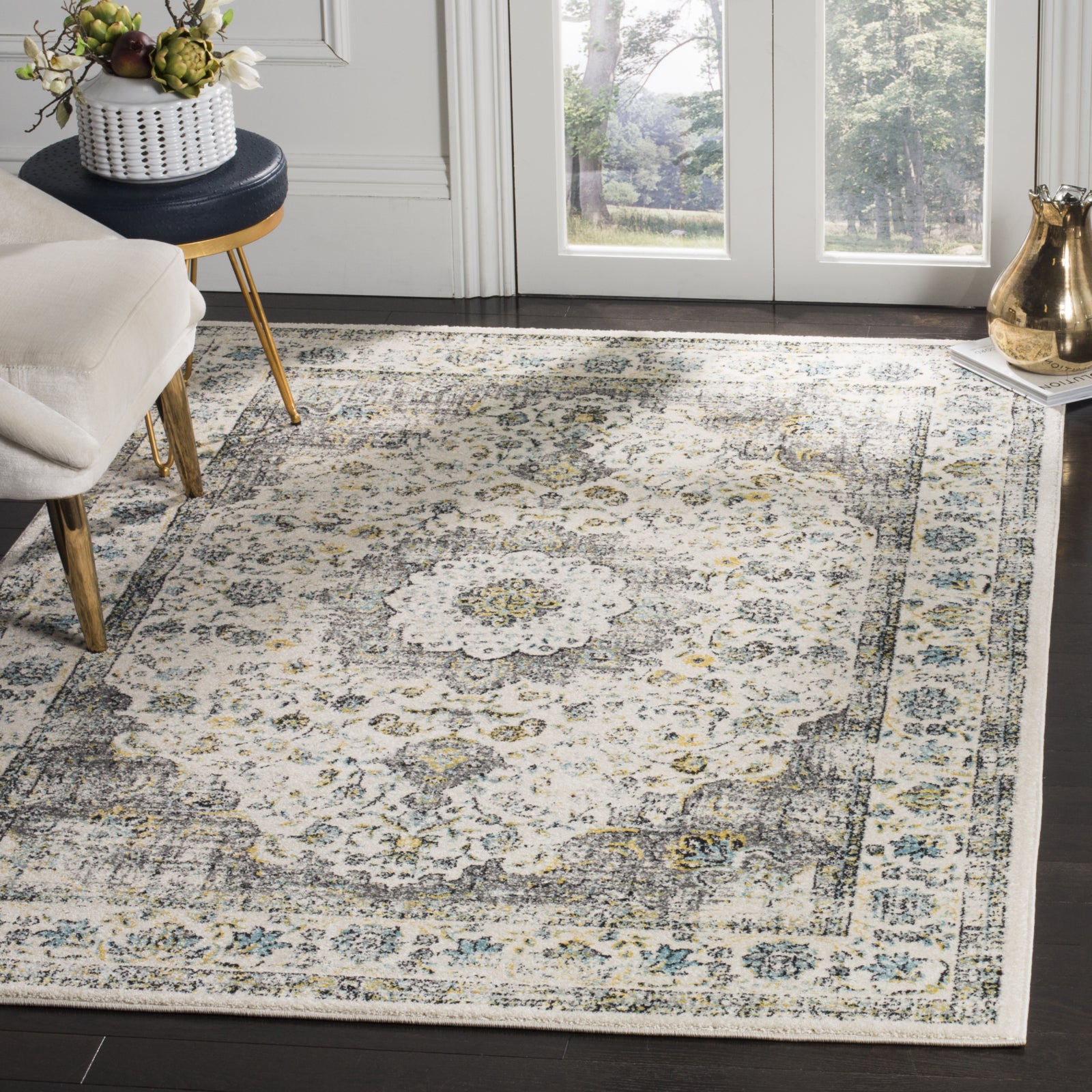 Safavieh Evoke EVK220B Grey/Gold Area Rug Incredible Rugs and Decor