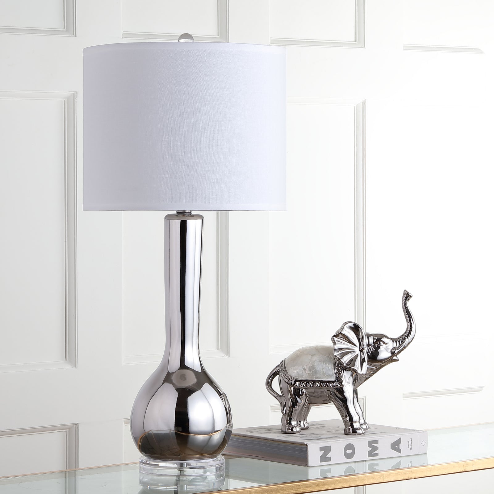 safavieh mae long neck ceramic table lamp