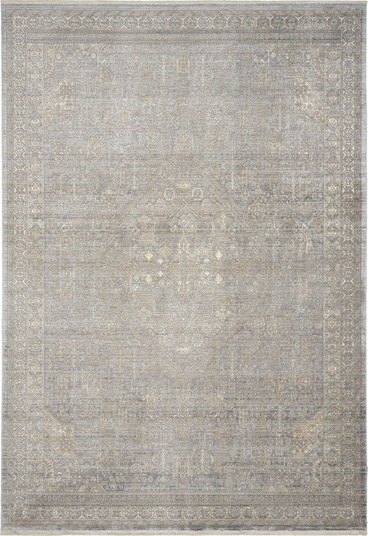 Nourison Silken Weave Floral Grey/Brick 10' x 13'4 Area Rug