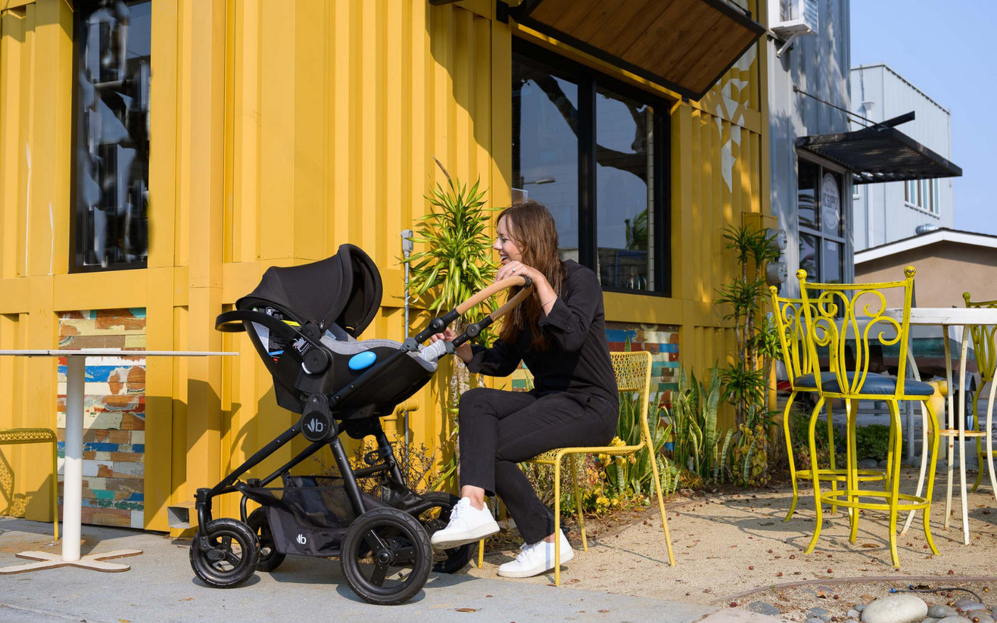 yellow stroller travel system