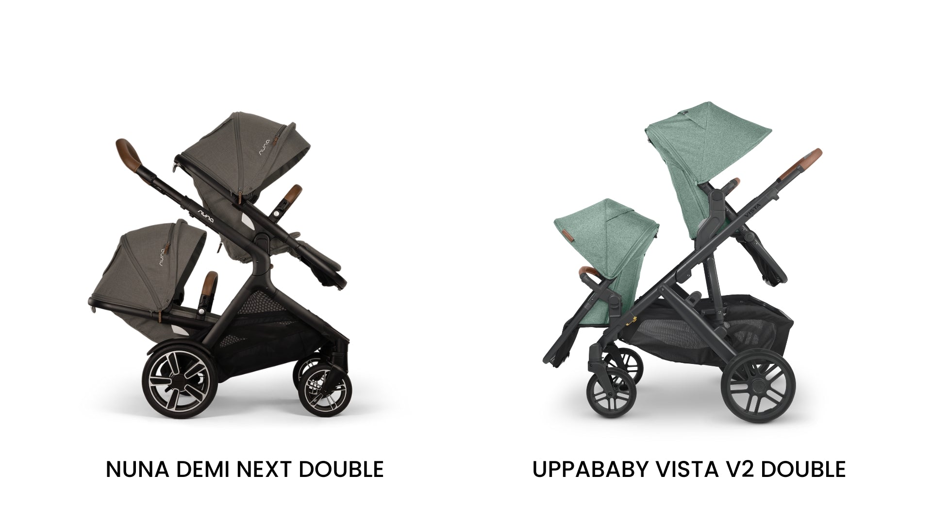 Nuna Demi Next vs UPPAbaby Vista V2 double strollers