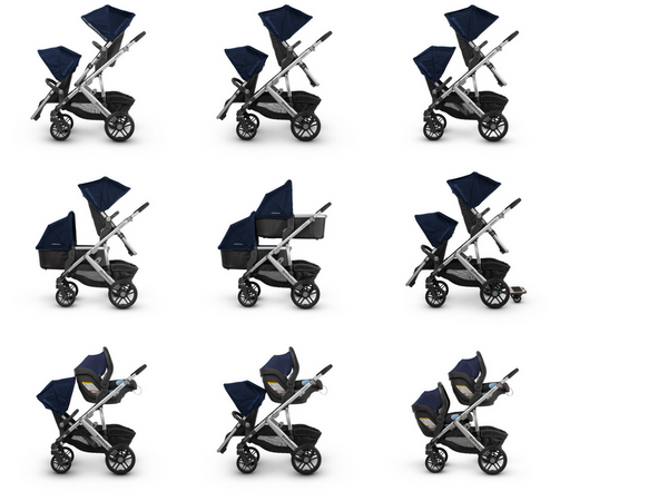 city select double stroller seat positions