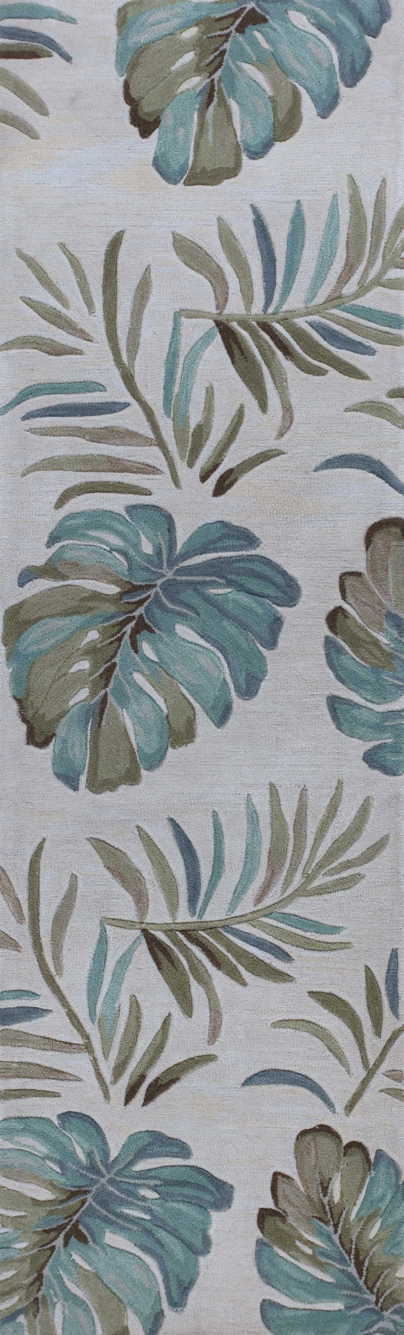 2' X 7' Ivory Lanai Leaves Runner Rug 2' X 7' Ivory Lanai Leaves Runner Rug