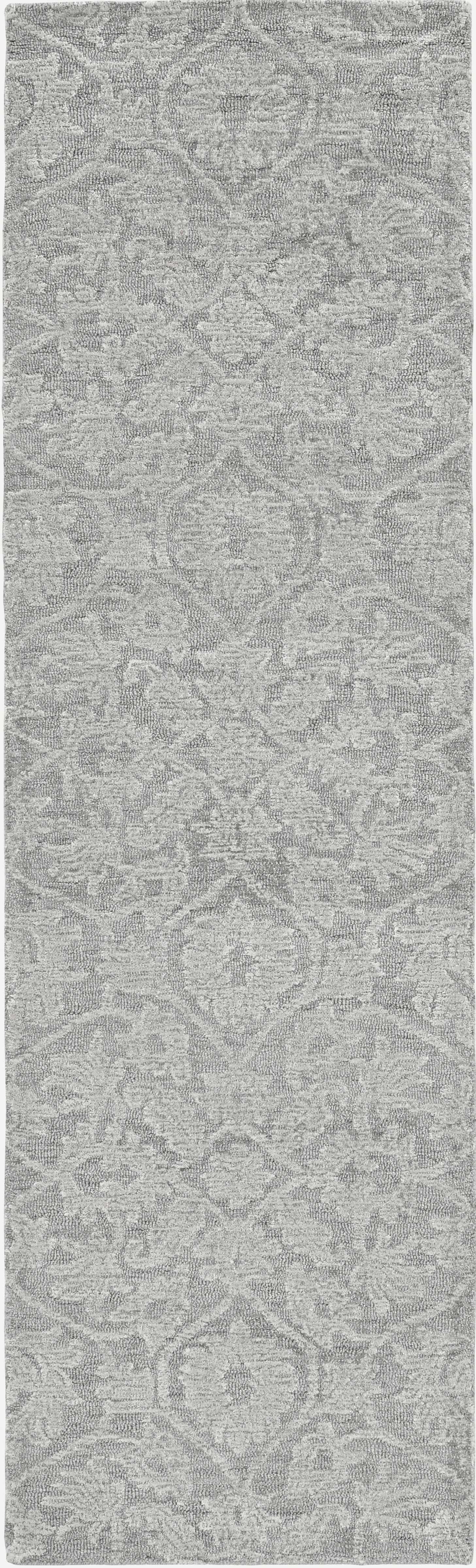 8'X11' Grey Hand Tufted Space Dyed Ogee Indoor Area Rug 8'X11' Grey Hand