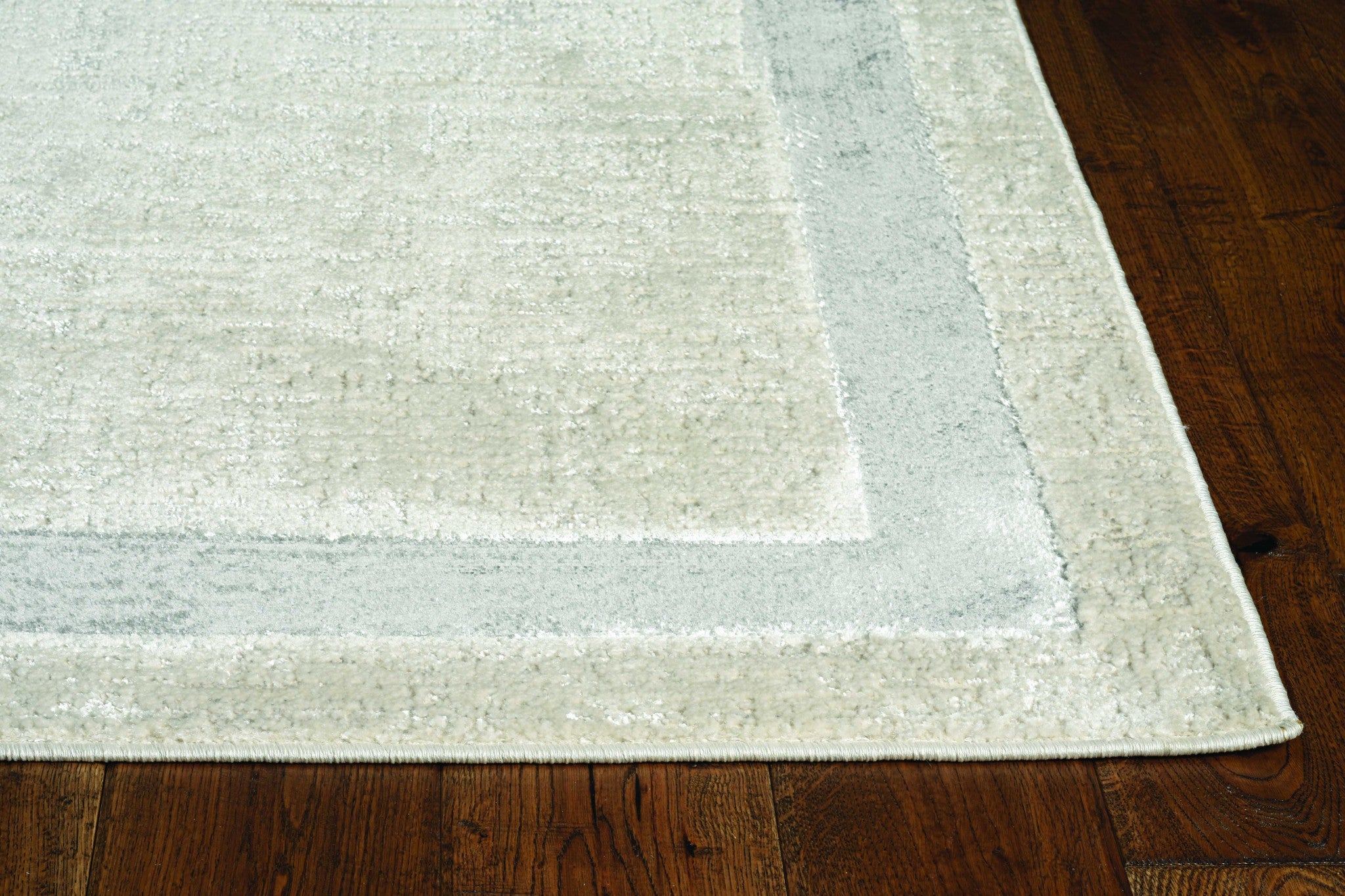 3'X5' Ivory Silver Machine Woven Bordered Indoor Area Rug 3'X5' Ivory