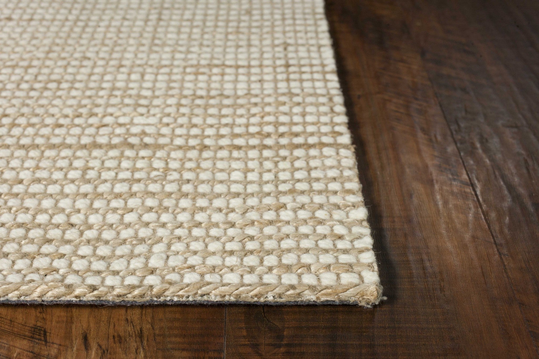 7'X10' Ivory Hand Woven Wool And Jute Indoor Area Rug 7'X10' Ivory Hand