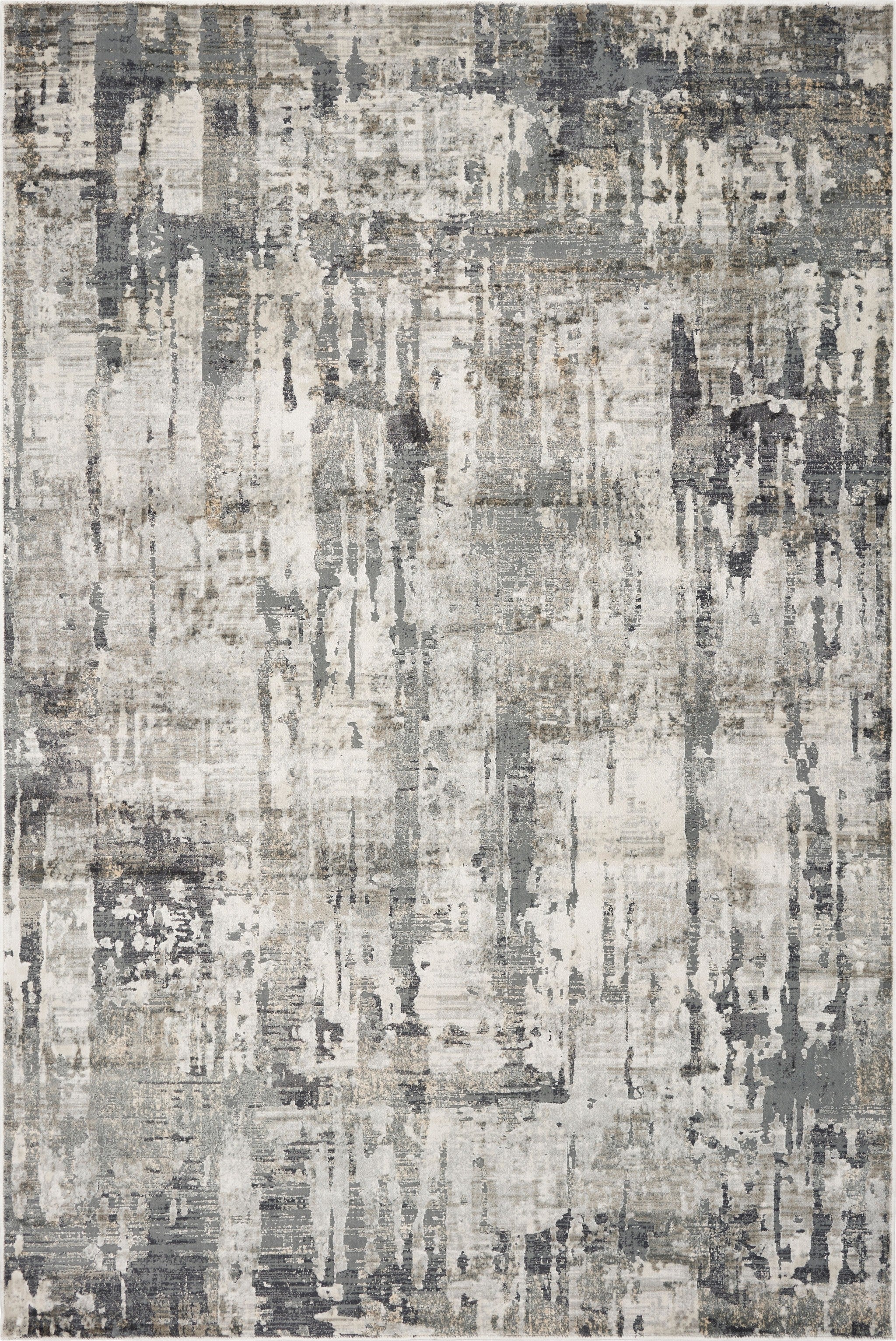 5'X8' Grey Machine Woven Abstract Drip Indoor Area Rug 5'X8' Grey Machine